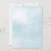 Blue Bird Floral verjaardagsfeest uitnodiging (Achterkant)