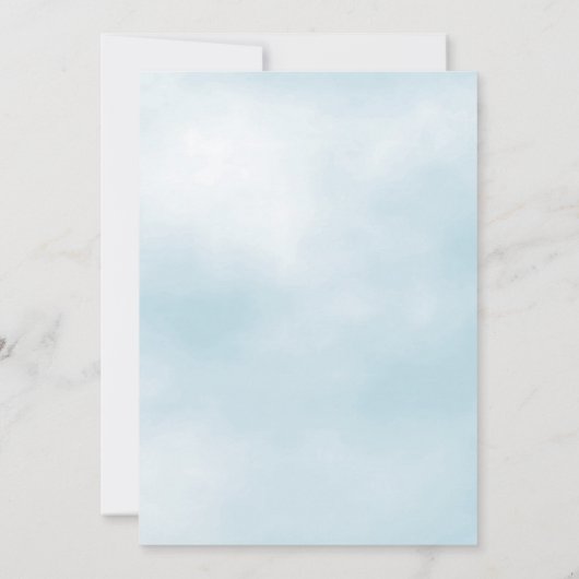 Blue Bird Floral verjaardagsfeest uitnodiging (Achterkant)