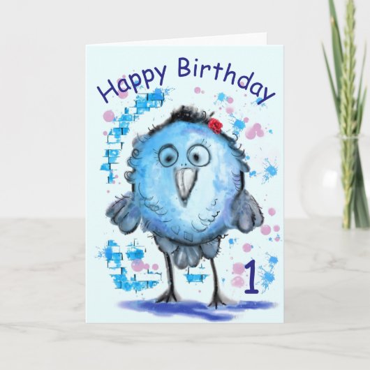 Blue Bird Funny Verjaardag Kaart (Voorkant)