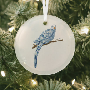 Blue Bird Glass Ornament