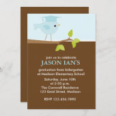 Blue Bird Graduation Party Uitnodigingen (Voorkant / Achterkant)