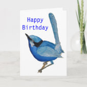 Blue Bird Happy Birthday-kaart Kaart (Voorkant)
