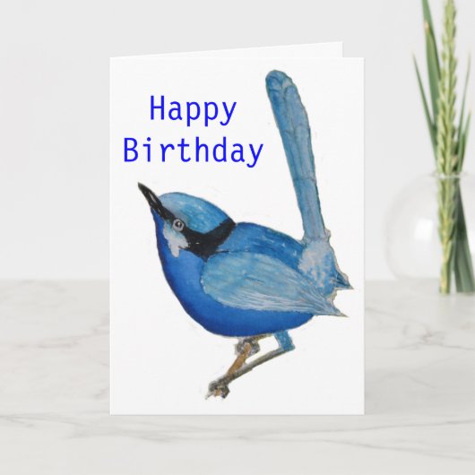 Blue Bird Happy Birthday-kaart Kaart (Voorkant)