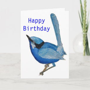 Blue Bird Happy Birthday-kaart Kaart