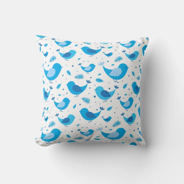 Blue Bird Harmony Pillow Kussen (Voorkant)