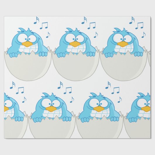 Blue Bird Hatching Cadeaupapier (Vlak)