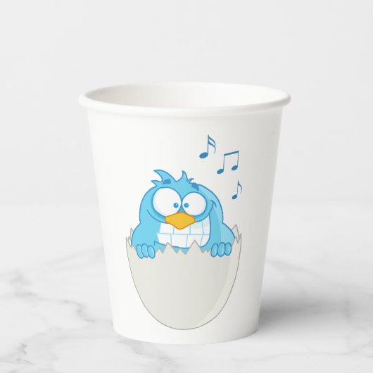 Blue Bird Hatching Papieren Bekers (Voorkant)