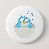 Blue Bird Hatching Ronde Button 7,6 Cm (Voorkant)