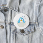 Blue Bird Hatching Ronde Button 7,6 Cm (In situ)