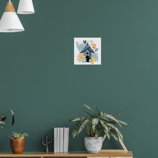 Blue Bird House Poster (Woonkamer 1)