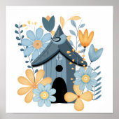 Blue Bird House Poster (Voorkant)