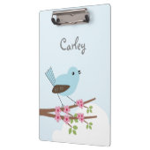 Blue Bird in Blossom Tree Personalised Cute Klembord (Links)