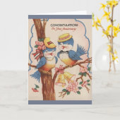  Blue Bird Jubileum Wenskaart Kaart (Gele Bloem)