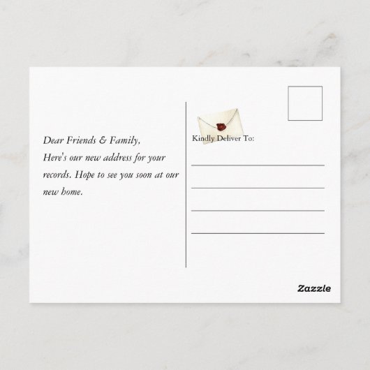 Blue Bird Mailbox Moving Announcement Briefkaart (Achterkant)