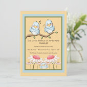 Blue Bird New Baby Aankondiging (Staand voorkant)