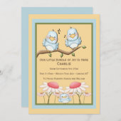 Blue Bird New Baby Aankondiging (Voorkant / Achterkant)