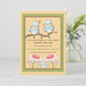 Blue Bird New Baby Aankondiging (Staand voorkant)