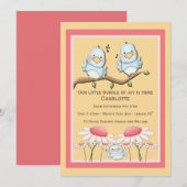 Blue Bird New Baby Aankondiging (Voorkant / Achterkant)