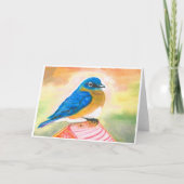 Blue Bird Note Kaart<Blank Inside> Aankondiging (Voorkant)