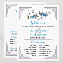 Blue Bird of Happiness Wedding Programme