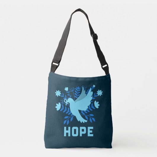 Blue Bird of Hope and Peace - Dove Crossbody Tas (Voorkant)