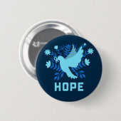 Blue Bird of Hope and Peace - Dove Ronde Button 5,7 Cm (Voorkant /achterkant)