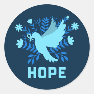 Blue Bird of Hope and Peace - Dove Ronde Sticker