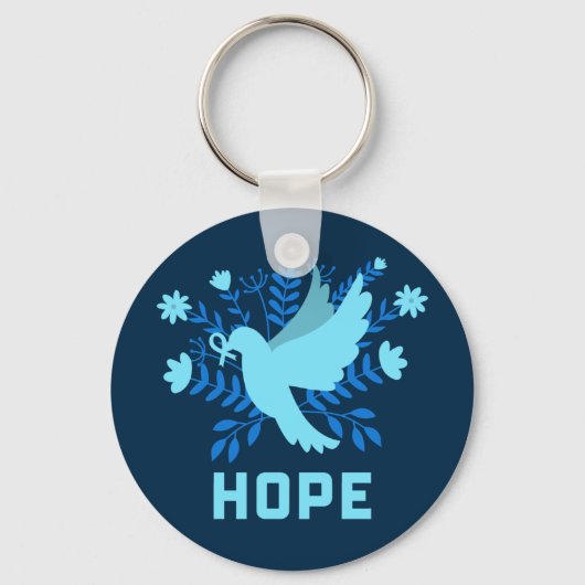 Blue Bird of Hope and Peace - Dove Sleutelhanger (Voorkant)