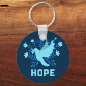 Blue Bird of Hope and Peace - Dove Sleutelhanger (Voorkant)
