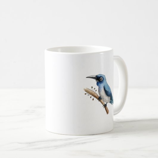 Blue Bird on a Branch Coffee Mug Koffiemok (Voorkant rechts)