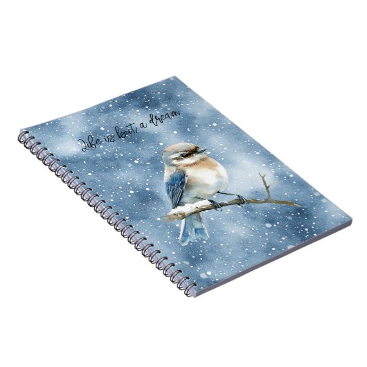 Blue Bird on a Tree Branch Notitieboek (Rechterzijde)