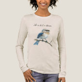 Blue Bird on a Tree Branch Tri-Blend Shirt (Voorkant)