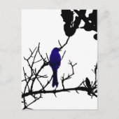 Blue bird on black tree briefkaart (Voorkant)