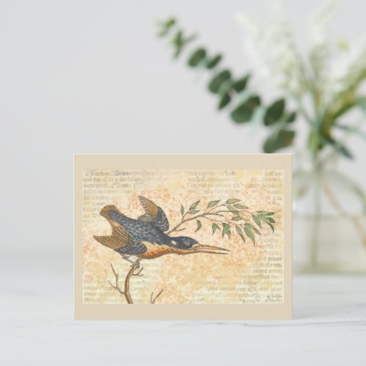 Blue Bird on Branch Briefkaart (Staand voorkant)