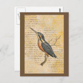 Blue Bird on Branch Briefkaart (Voorkant / Achterkant)