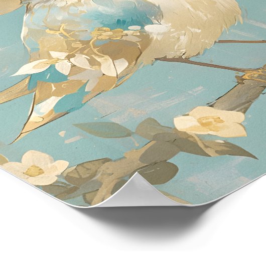 Blue Bird on Tree Branch Poster | Nursery Wall Art (Hoek)