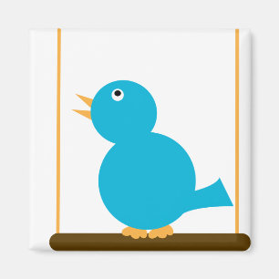 Blue Bird op een Perch Magnet