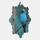 Blue Bird op tak gemengde media Ornament Kaart (Rechts)