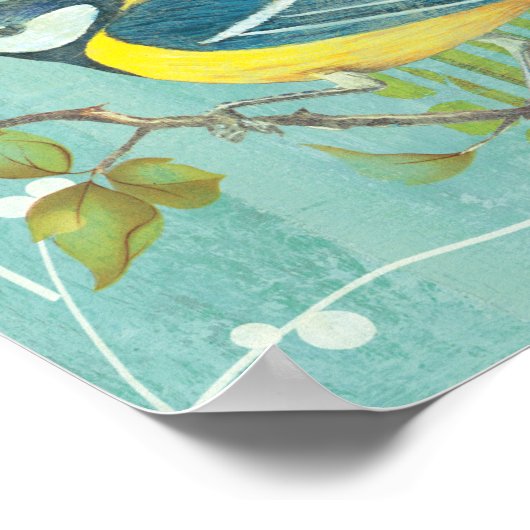 Blue Bird Perched on a Tree Poster (Hoek)