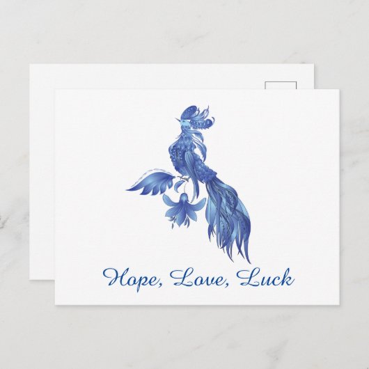 Blue Bird Phoenix Briefkaart (Voorkant / Achterkant)