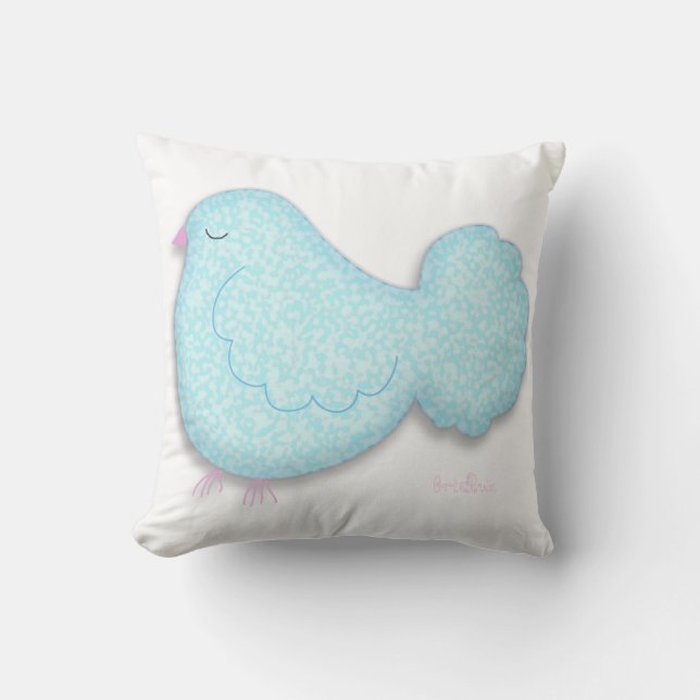 Blue bird pillow kussen (Voorkant)