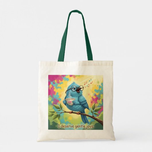 Blue Bird Quote Tote Bag (Achterkant)