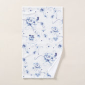 Blue Bird Roos Chinoiserie Floral Bad Handdoek (Handdoek)