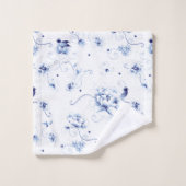 Blue Bird Roos Chinoiserie Floral Bad Handdoek (Wasdoekje)