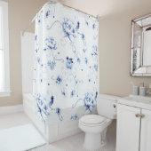 Blue Bird Roos Chinoiserie Floral Douchegordijn (In situ)