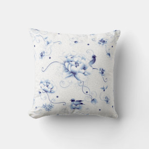 Blue Bird Roos Chinoiserie Floral Kussen