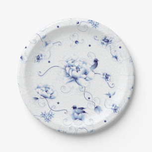Blue Bird Roos Chinoiserie Floral Papieren Bordje