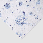 Blue Bird Roos Chinoiserie Floral Tissuepapier (Detail)