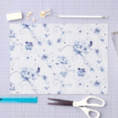 Blue Bird Roos Chinoiserie Floral Tissuepapier (Craft)