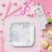 Blue Bird & Rozen Papier Borden Papieren Bordje (Feest)